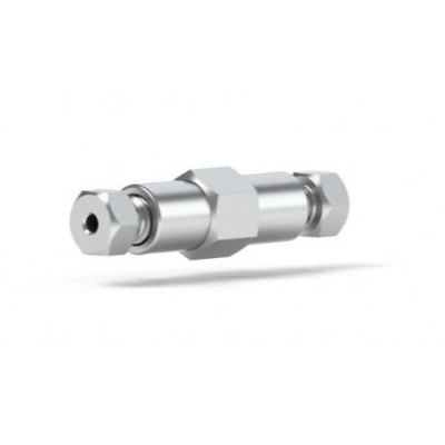 Upchurch Scientific VHP ZDV Union Assembly for 1/16 inch OD Tubing, 0.84 nL, 10-32 Coned, 1.25 mm Thru-hole, Stainless Steel, Single - U-437 - Click Image to Close